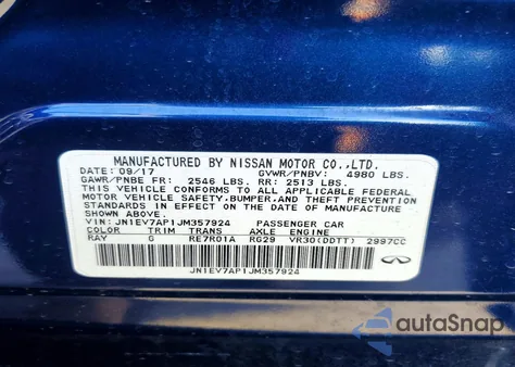 2018 Infiniti Q50 Luxe z USA, uszkodzony, nr VIN JN1EV7AP1JM357924